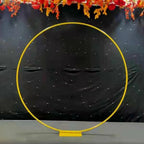  2m Hochzeit Bogen Rund Metall Ständer Hintergrund Nachbildung Blumen Luftballon Rahmen Gold