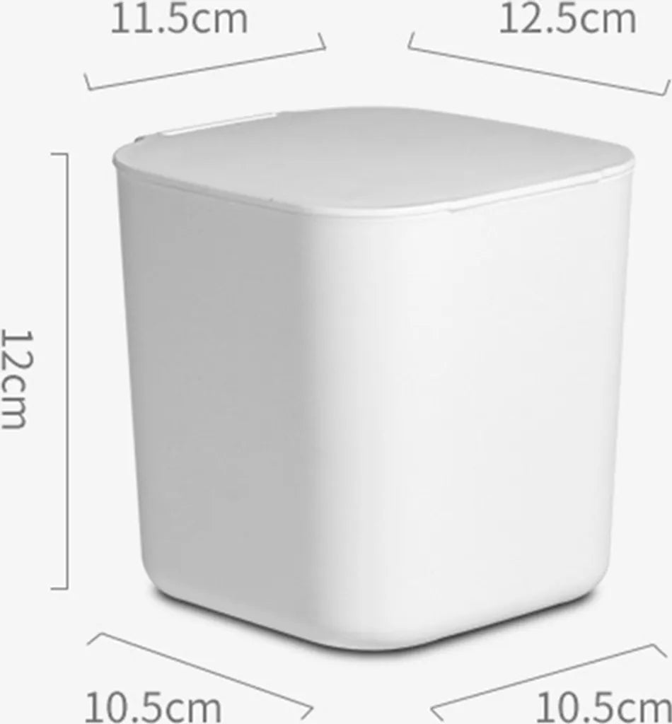  Mini Desktop Mülleimer Mit Deckel Clamshell Papierkorb Lagereimer Abfalleimer Weiß