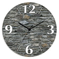  ARTland Glas Wanduhr Funkuhr - Schwarzer Zeiger Schiefermauer Größe: 30x30 Cm