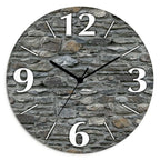  ARTland Glas Wanduhr Funkuhr - Schwarzer Zeiger Schiefermauer Größe: 30x30 Cm