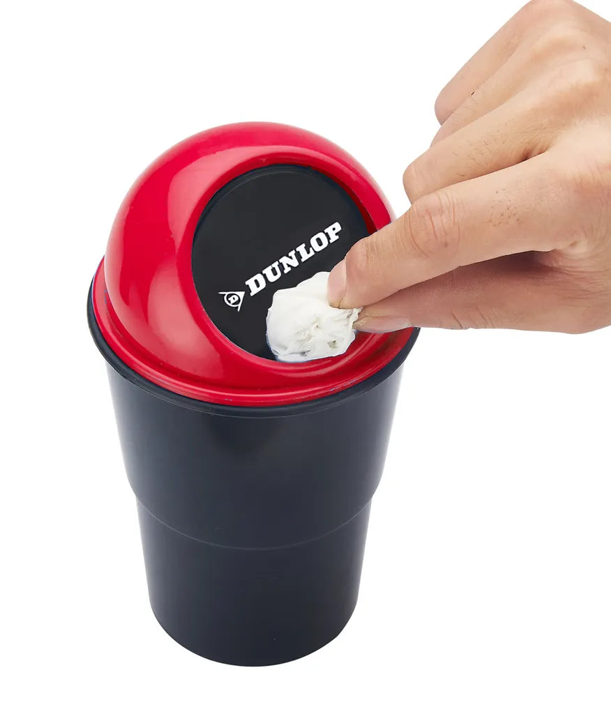  Mini MÜLLEIMER Für Auto Push-Deckel DUNLOP 400ml Automülleimer PKW KFZ Abfalleimer Tischabfalleimer Mülltonne Getränkehalter 74 (Rot)