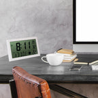  Digitale LCD Tischfunkuhr Mit Datumsanzeige + Temperaturanzeige Geräuschlos Digitale LCD Funkuhr Mit Datumsanzeige Temperaturanzeige & Mondphasenanzeige Weiß Großes Display Tisch & Wanduhr Kalenderwochenanzeige Lautlos Ohne Ticken - 4-MV5541-2