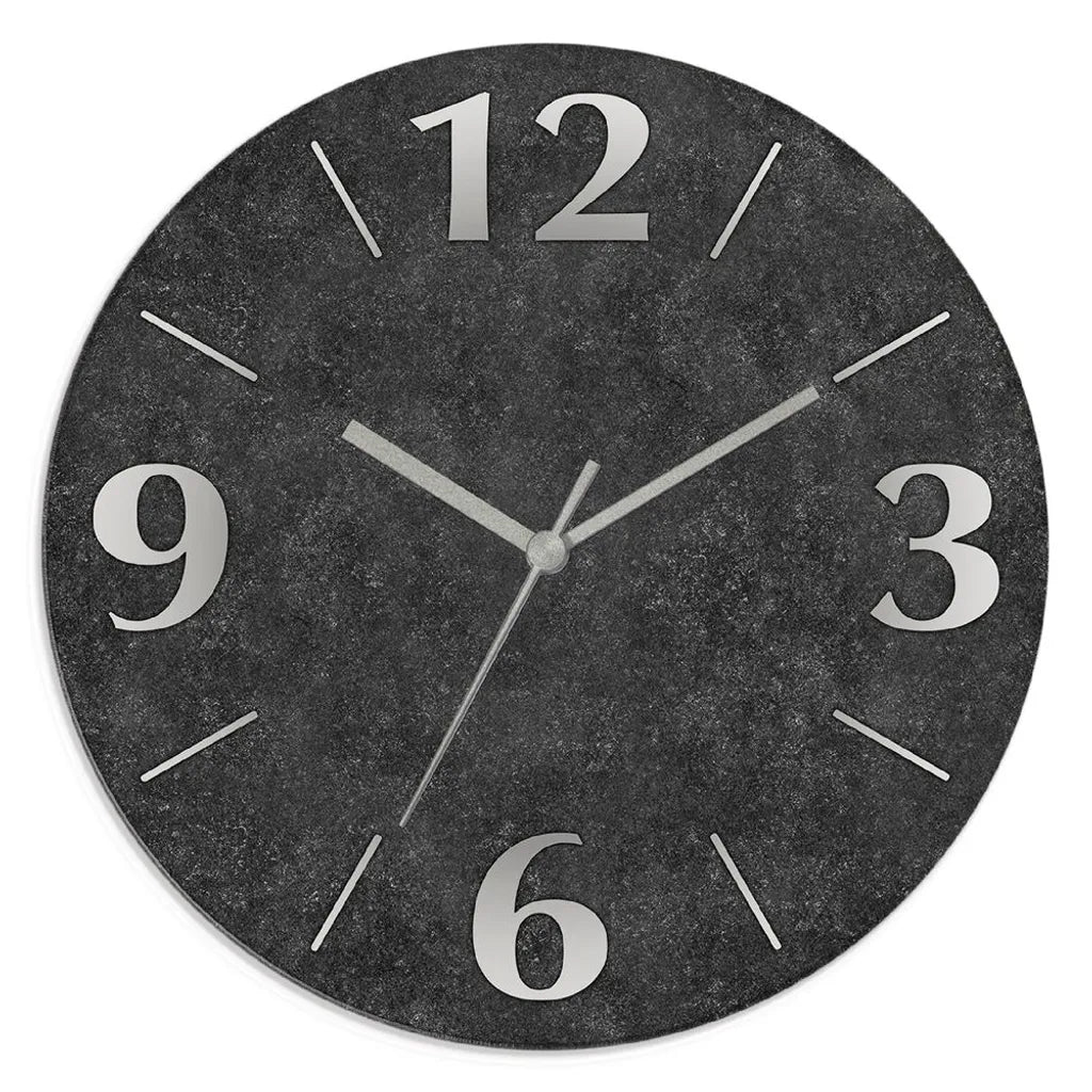  ARTland Glas Wanduhr Quarzuhr - Silberne Zeiger Granitoptik Größe: 30x30 Cm