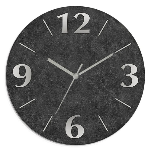  ARTland Glas Wanduhr Quarzuhr - Silberne Zeiger Granitoptik Größe: 30x30 Cm