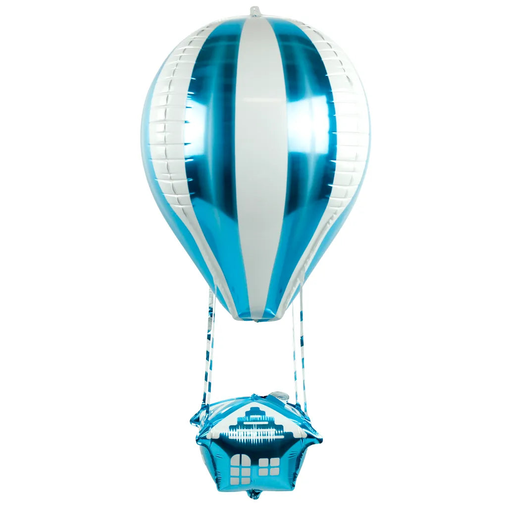  1 Folienballon Ballonfahrt Heißluftballon Fahrt Blau 35" Ca 88 Cm Ungefüllt Ballongas Geeignet