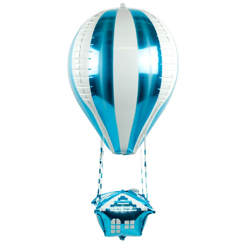  1 Folienballon Ballonfahrt Heißluftballon Fahrt Blau 35" Ca 88 Cm Ungefüllt Ballongas Geeignet