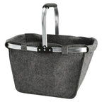  Einkaufskorb Faltbar Filz Aluminium Gestell Hellgrau 48x28x29cm Korb Filzkorb Tragekorb Shopper