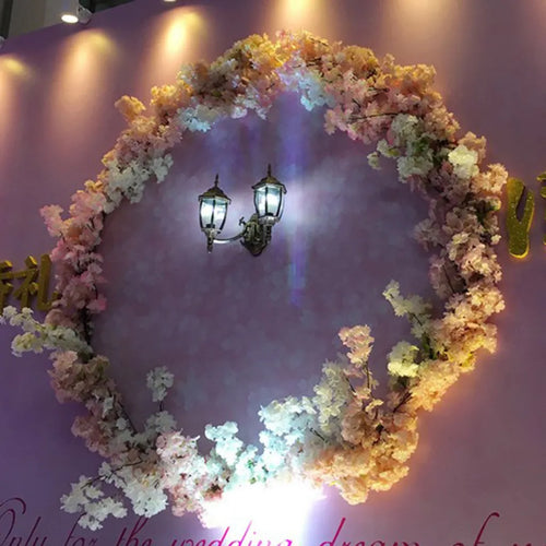  2 Stück Künstliche Blume Kirschblüten Simulation Hochzeit Party Ornament Bridal Wedding Bouquet Home Decor (Weiß)