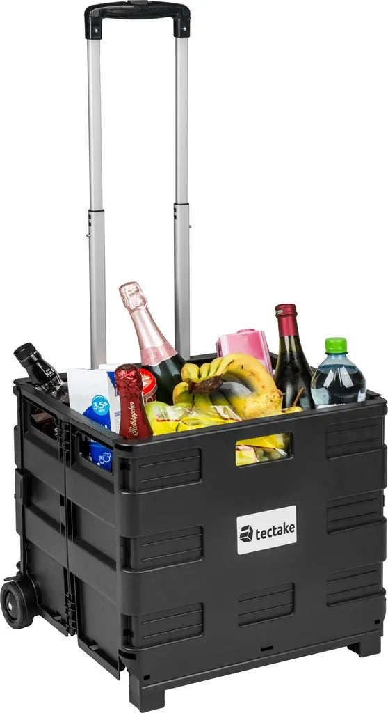  Tectake Einkaufstrolley Klappbar - Schwarz