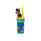  P:os Trinkbecher Paw Patrol Mit Strohhalm Und 3D Figur 360ml, Bunt