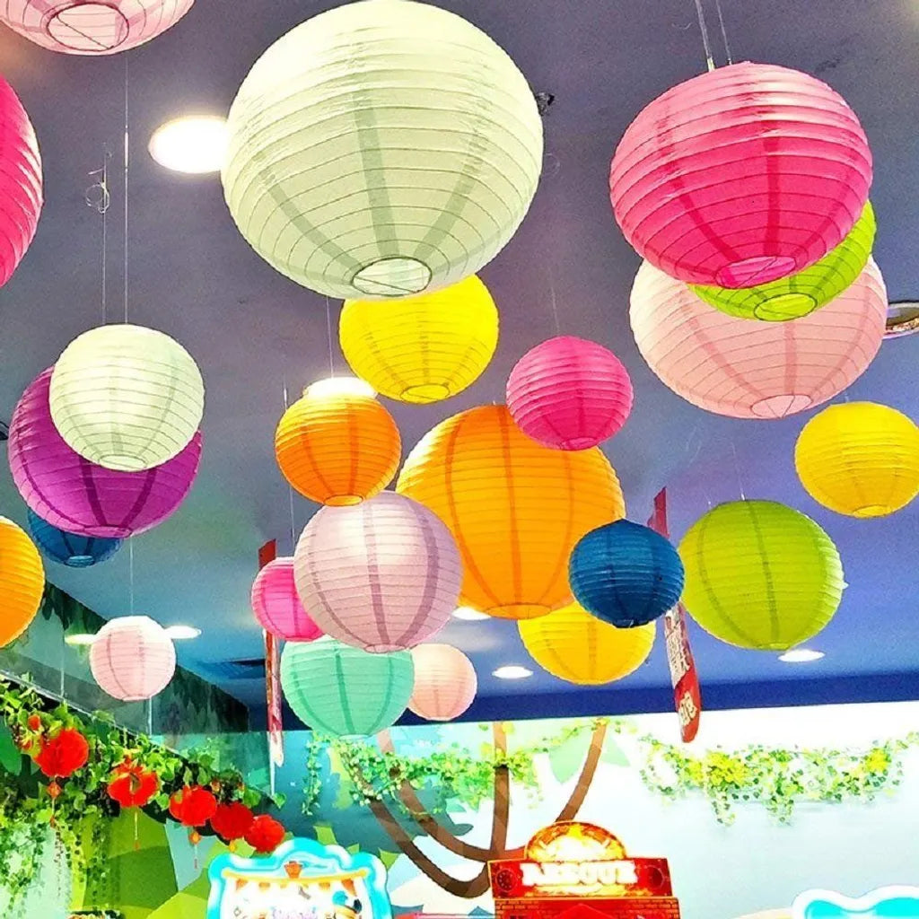  16 Pcs Bunte Papierlaternen (Multicolor, Größe Von 4", 6", 8", 10) Papier Hängende Dekorationen Ball Laternen Lampen Für Home Decor, Parteien Und Hochzeiten