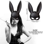  Hasenmaske, Schwarze Maskenmaske, Hasen-Augenmaske Mit Ohren, Hasen-Maske Für Halloween, Party, Cosplay, Verkleidung, Requisiten Ball, Ostern, Karneval