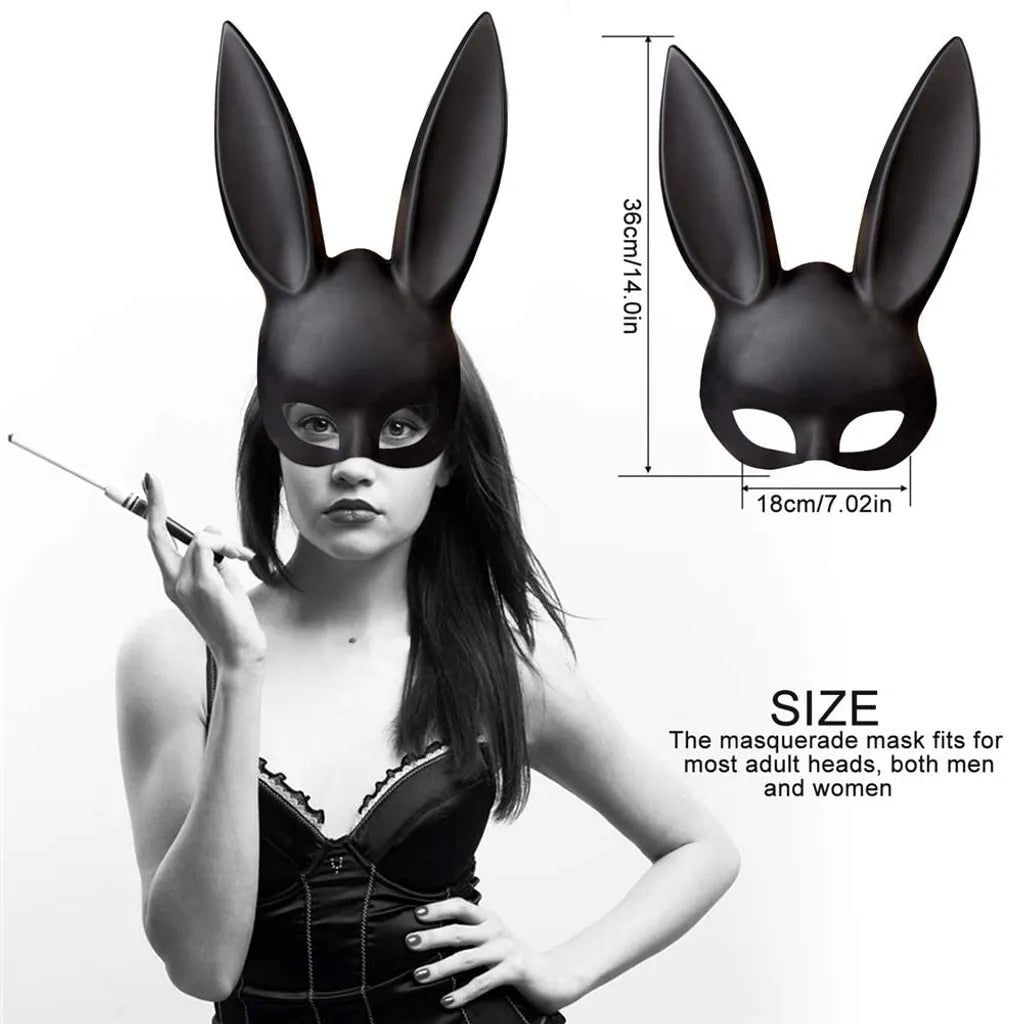  Hasenmaske, Schwarze Maskenmaske, Hasen-Augenmaske Mit Ohren, Hasen-Maske Für Halloween, Party, Cosplay, Verkleidung, Requisiten Ball, Ostern, Karneval