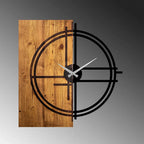  Wallity, Wooden- TNL1138, Leichte,Walnuss, Wanduhren, 56 X 3 X 58 Cm, 100% Holz (Dicke: 3 Cm) / Metall (Dicke: 1