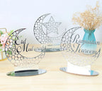  Ramadan Eid Mubarak, Dekorationen Eid Mubarak Acryl Ornamente Mond Sterne Muslim Festival Ramadan Dekorationen, Silber