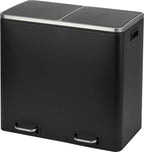  SVITA TM2X15 Treteimer 30 Liter 2x15L Schwarz Abfalleimer Mülleimer Mülltrennung Stahl