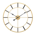  LW Collection Wanduhr ISLA Gold 80CM - Wanduhr Modern - Leises Uhrwerk - Industrielle Wanduhr - Große Wanduhr - Nicht Tickend - Geräuschlos – Batteriebetrieben - Industrial Design