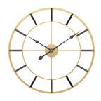  LW Collection Wanduhr ISLA Gold 80CM - Wanduhr Modern - Leises Uhrwerk - Industrielle Wanduhr - Große Wanduhr - Nicht Tickend - Geräuschlos – Batteriebetrieben - Industrial Design