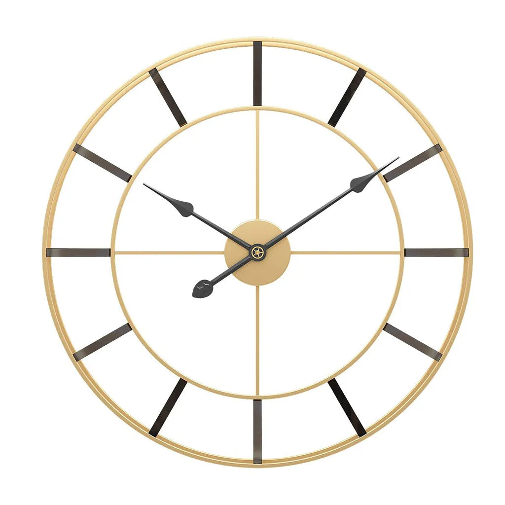  LW Collection Wanduhr ISLA Gold 80CM - Wanduhr Modern - Leises Uhrwerk - Industrielle Wanduhr - Große Wanduhr - Nicht Tickend - Geräuschlos – Batteriebetrieben - Industrial Design