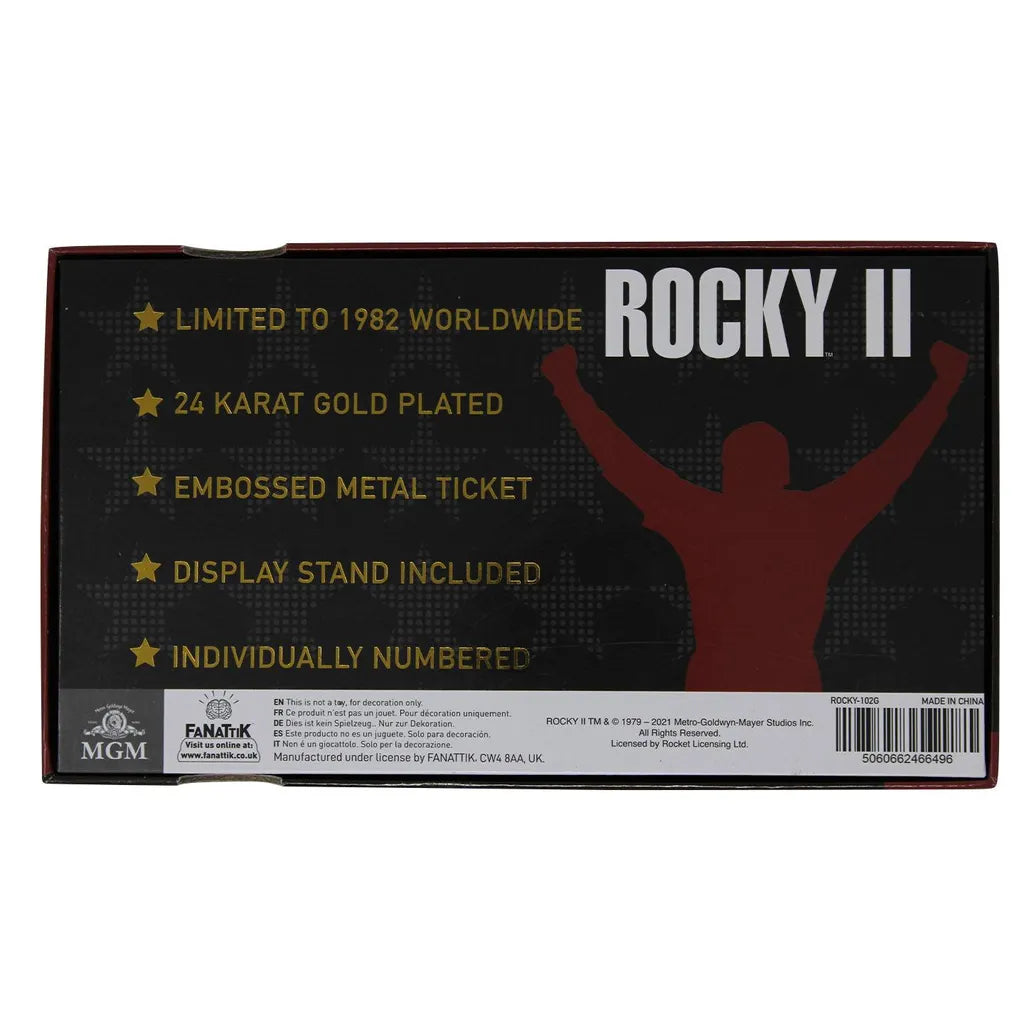 FANATIC FaNaTtik Rocky II Replik Superfight II Ticket (vergoldet) FNTK-ROCKY-102G