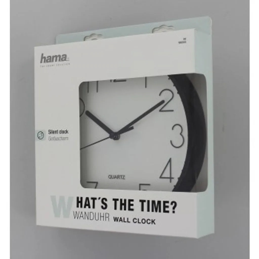  Hama PG-220 Wanduhr Geräuscharm Schwarz