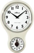  Atlanta 6124/0 Küchenuhr Wanduhr Küche Quarz Analog Beige Kurzzeitmesser Timer