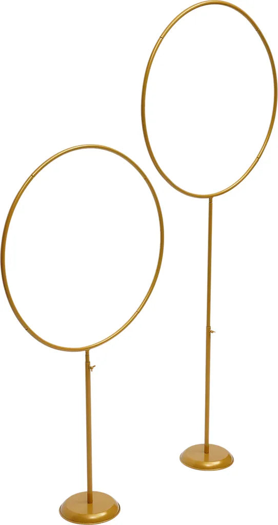  2 Stück 60cm Ballonständer Set 45-90cm Höhenverstellbar Metall Ballonhalter Säulenbogen Hochzeitsfeier Blumen Rahmen (gold) Für Party Hintergrund Dekoration