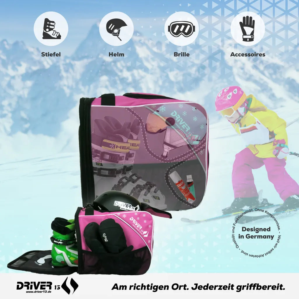  Driver13 ® Kinder Skistiefeltasche Pink