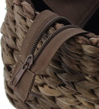  Maisstroh-Tasche, Mokka, T43 X B20 X H24 Cm, GH44 Cm, Einkaufstasche,Tragetasche