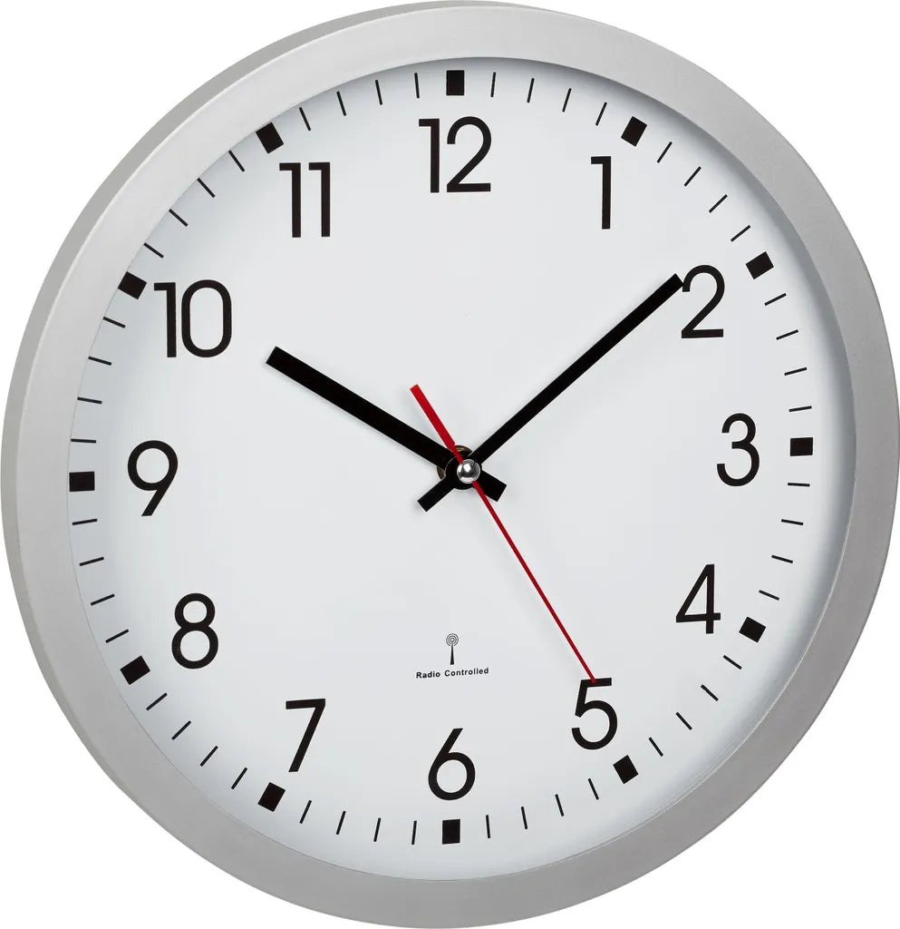 TFA Dostmann Funk-Wanduhr Kunststoff Rahmen 30cm