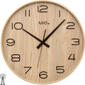  AMS 5522 Wanduhr Funk Funkwanduhr Analog Hoz Naturfarben Braun