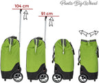  Punta Big Wheel Einkaufsroller Shopper Einkaufswagen Shopping Trolley Einkaufstrolley Trolly Große Räder 10303-0700 Two Tone Grün + Thermo Tasche