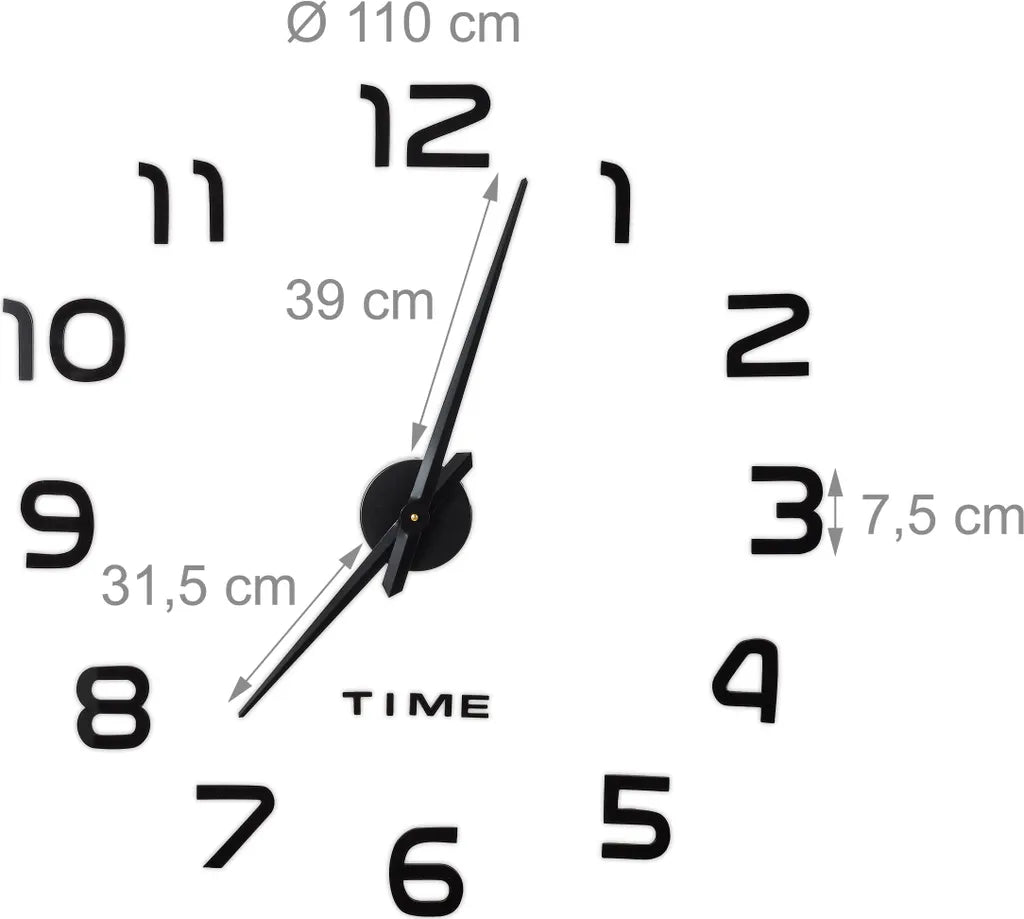  Relaxdays DIY Wanduhr Mit 3D-Zahlen
