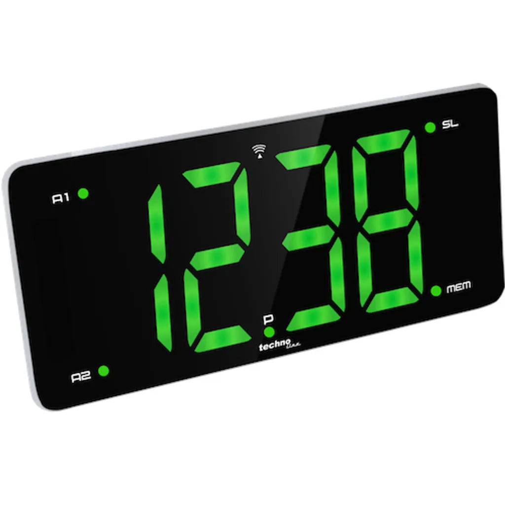  Technoline WT 486 Schwarz-Silber, Radiowecker, Funk, LED Ziffern, Sleep-Timer