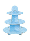  Unique Kinderparty Cupcake-Ständer Blau, 3 Platten Partyzubehör PTY_Partydeko