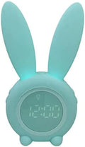 Bunny Lichtwecker Für Kinder, Hase, Süßer Hase, Wecker, Wecklicht, Kreative Lampe, Stilles Nachtlicht, Schlummerfunktion, 6 Laute Geräusche, Zeitgesteuertes Nachtlicht (grün)