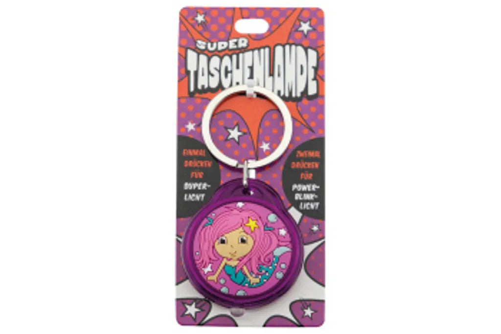  Super Taschenlampe Mit Titel: Charakter Meerjungfrau - Schluessel Anhaenger Auch Fuer Schulranzen - Als Geschenk - Individuell Mit Namen Und Spruch