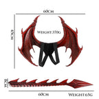  Halloween Deko Kinder Karneval Karneval Party Kostüm, Kinder Drache Dress Up Set, Halloween Kostüm, Rot Set：Drachen Maske + Flügel + Schwanz