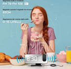  Projektionswecker, Led Digital Wecker Mit Projektion 180 °, Radiowecker Mit USB-Anschluss Großem LED-Anzeige Snooze Dual-Alarm, 4 Projektionshelligkeit Mit Automatischem Dimmer, 32FM Radio