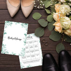  Hochzeitsbingo Karten Mit Je 16 Aufgaben - Lustiges Hochzeitsspiel Für Gäste Zum Kennenlernen (Eukalyptus, 50x Stück)