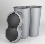  Deuba Mülleimer 50 L Duo 2fach Trennsystem 2x25L Druckknopf-Automatik Küche Abfalleimer Müllbehälter Mülltrennung Büro, Farbe:schwarz - Black - Noir