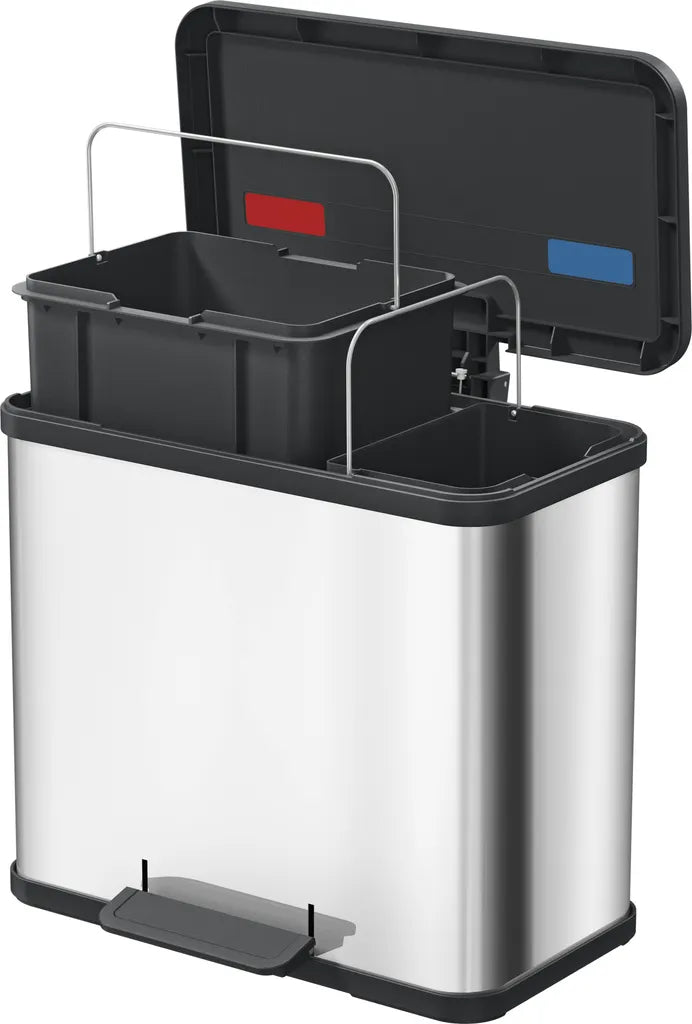  Tret-Abfalltrenner, Hailo Öko Duo Plus L, 17+9 Liter, Schwarz