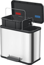  Tret-Abfalltrenner, Hailo Öko Duo Plus L, 17+9 Liter, Schwarz