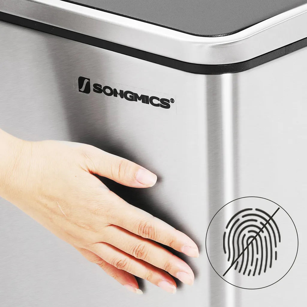  SONGMICS Mülleimer 54L Treteimer 3 X18L Edelstahl Abfalleimer Mit Fußpedal Handgriffen Und 3 Inneneimern Aus Kunststoff LTB54NL