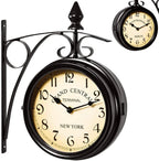  Wanduhr Schmiedeeisen Gartenuhr Bahnhofsuhr 2-seitig Handgefertigt Grand Central Terminal New York