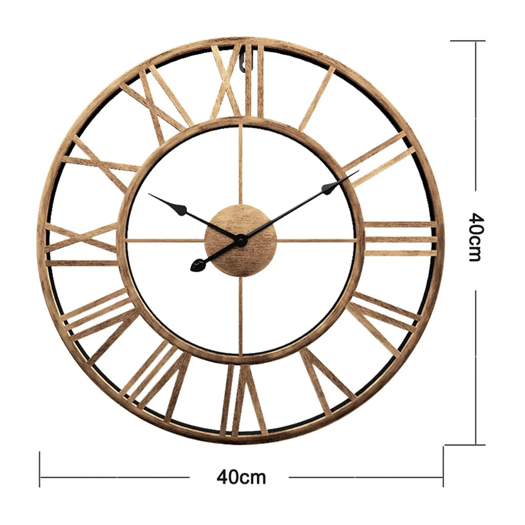  Große Wanduhr Aus Metall Mit Quarzwerk – Durchmesser 76 Cm – Römische Ziffern – Vintage-Zeiger