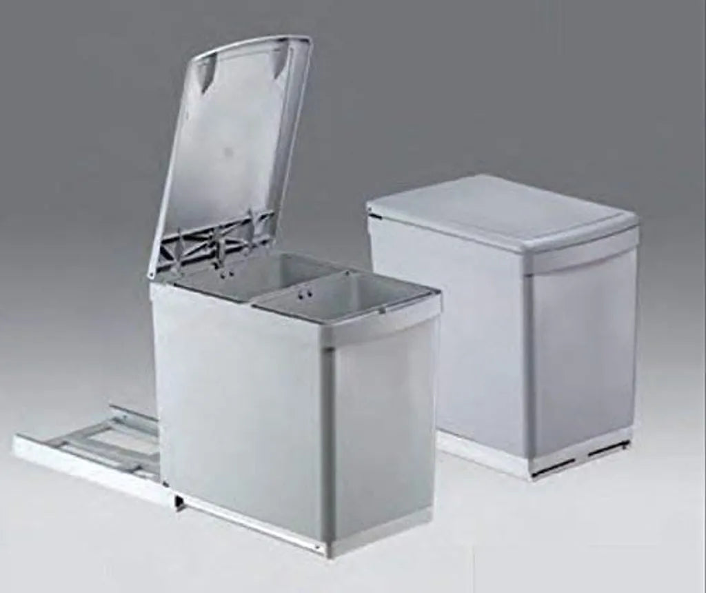  Wesco Basic-2 Abfalleimer 2 X 7,5L Vollauszug 30-er Küchenschrank Mülleimer 40637