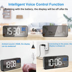  LED Digitaler Wecker Mit Drehfuß, LED-Display, Große Ziffern Anzahl Für Alte, Große Runde Taste, Dimmer Helligkeit, Einstellbare Lautstärke, Schlummerfunktion, Steckdose, Batterie-Backup, Schwarz,Black