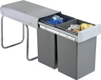  Wesco Einbau-Abfallsammler Double Boy - 30 Liter (2x15 Liter), Silber/anthrazit, Ab 30er Schrankbreite