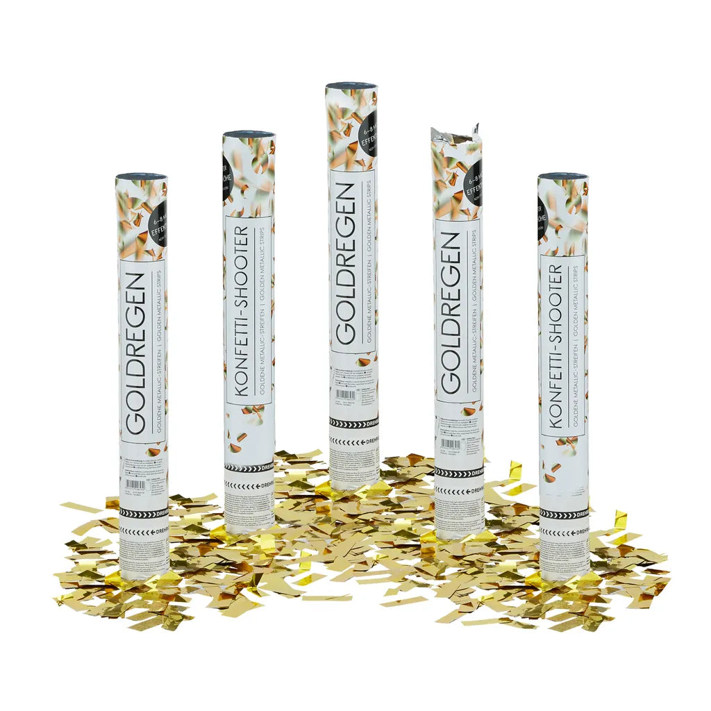  Relaxdays 5 X Party Popper 40 Cm Gold